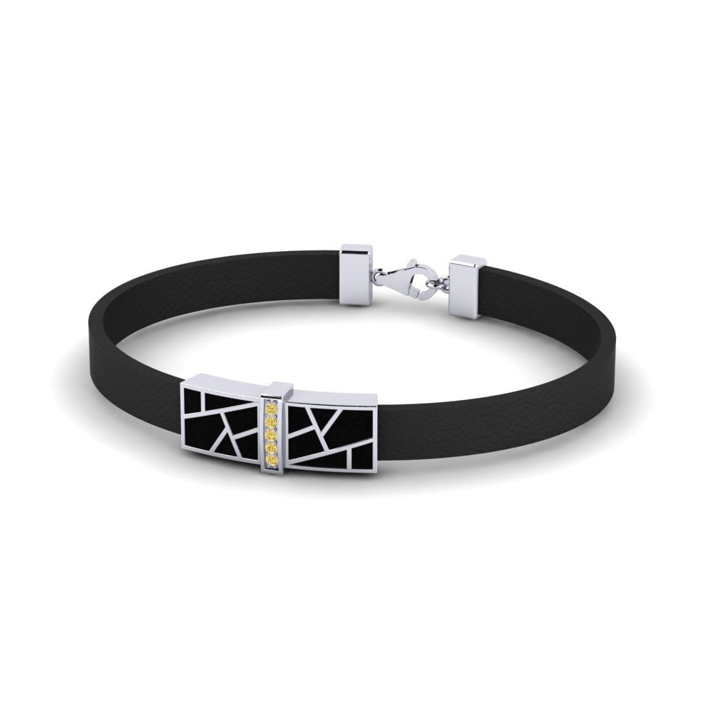 950 Palladium Yellow Diamond Men's Bracelet Yurnero