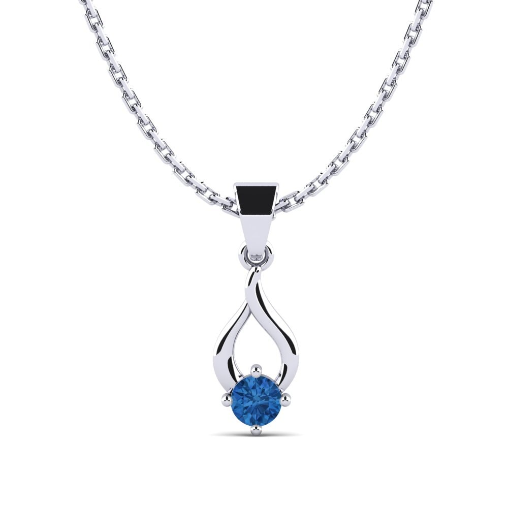 Zircônia azul escuro Pingente Feminino Yvette