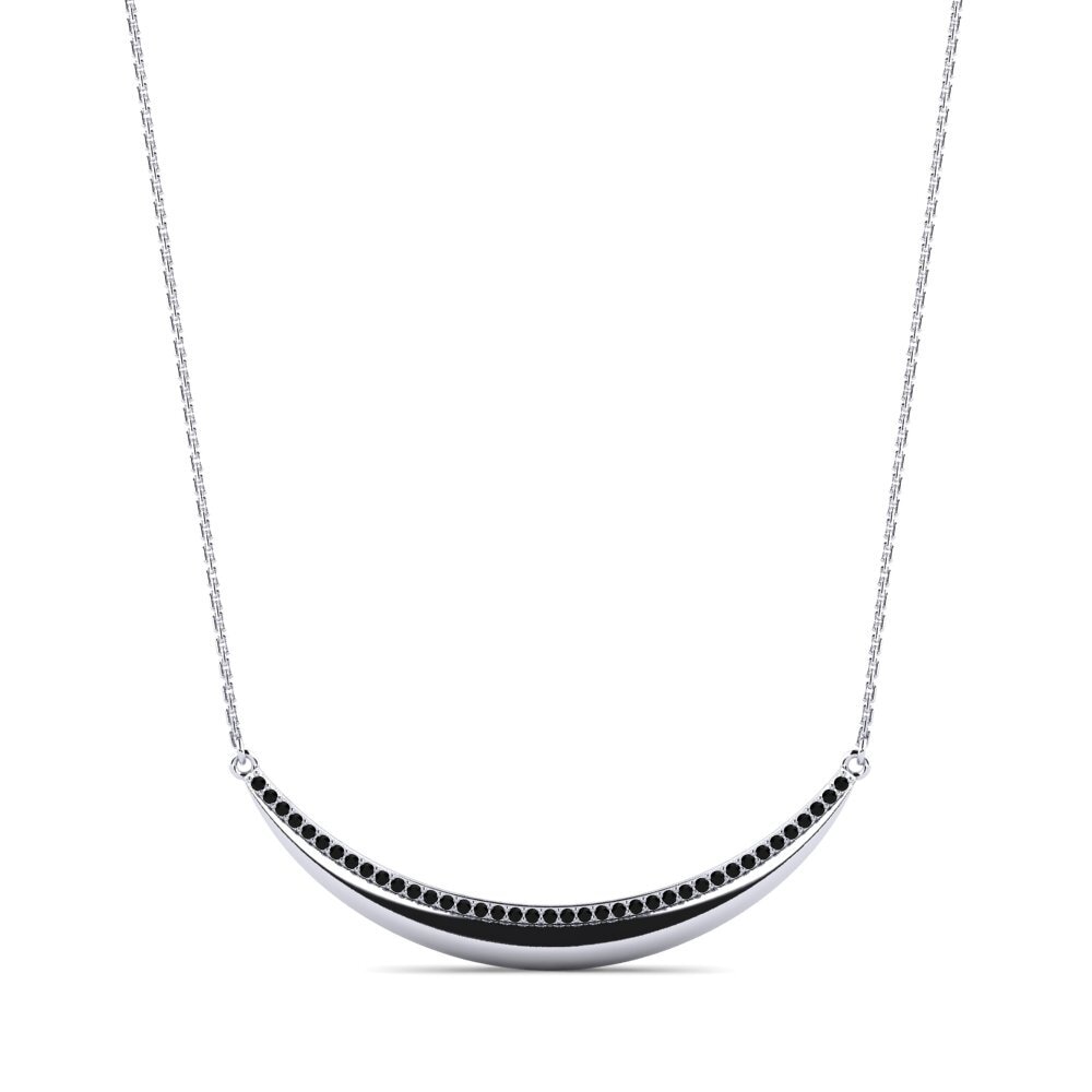 18ct White Gold Black Sapphire Women's Necklace Zahna