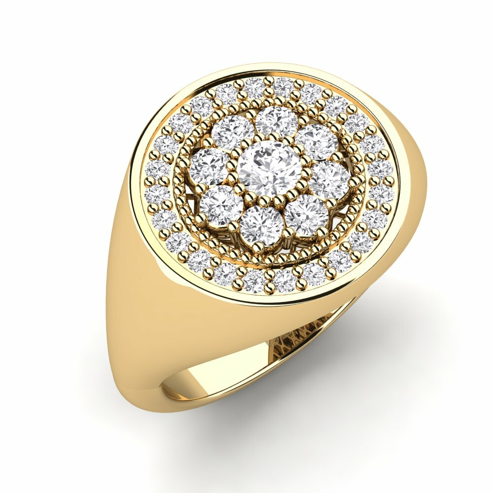 Saphir Blanc Anneau rose Zakia