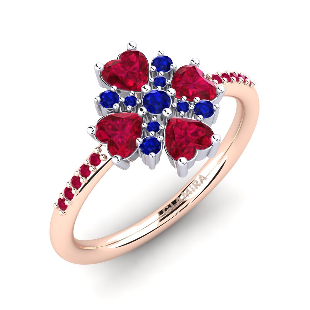 14K Rood & Wit Goud Robijn Ringen Zalyssa