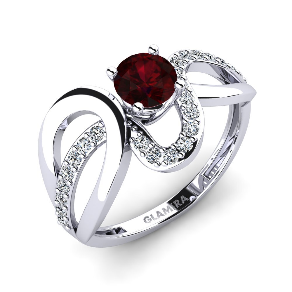 Garnet Engagement Ring Zamsaz