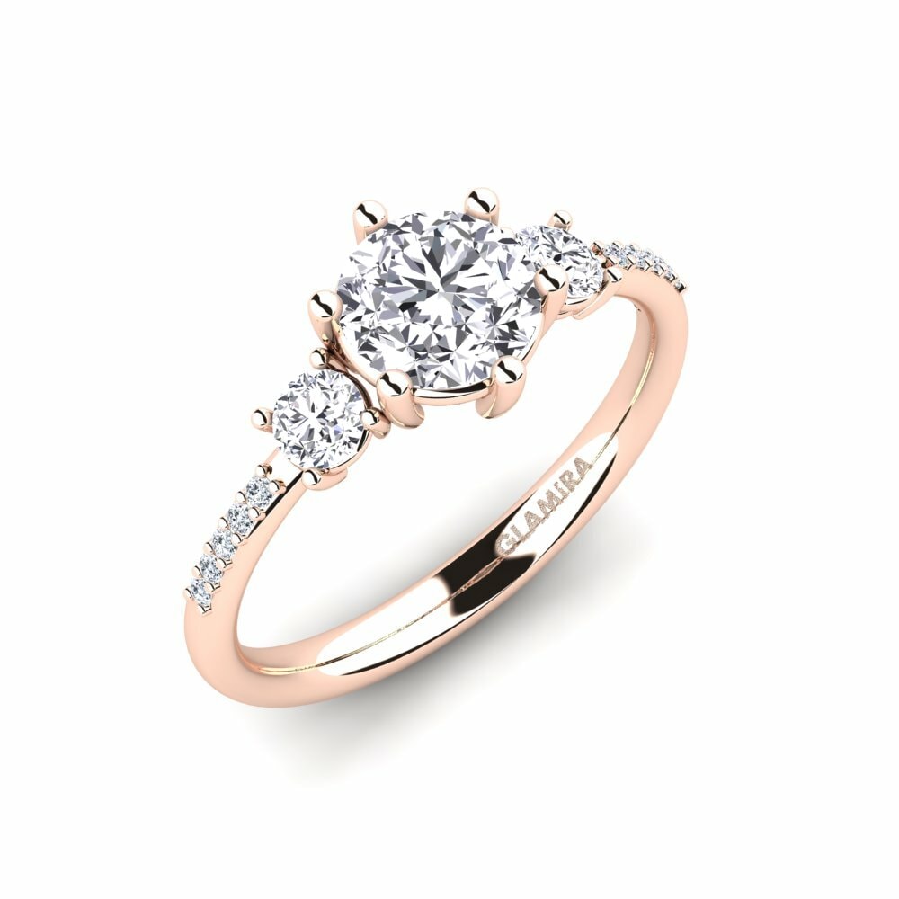 Solitaire Pave Engagement Rings Zanyria 585 Rose Gold Diamond