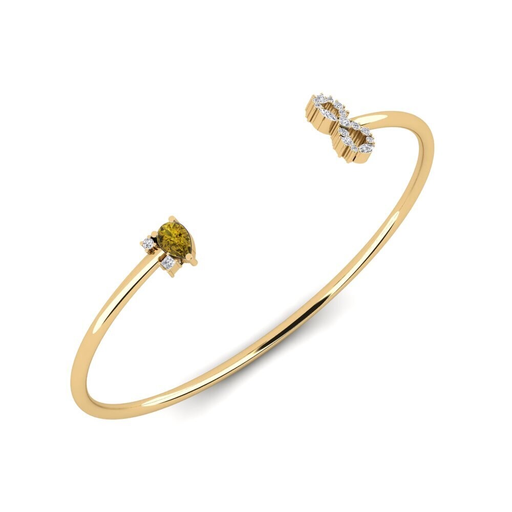 18ct Yellow Gold Brown Zircon Women's Bracelet Zarici