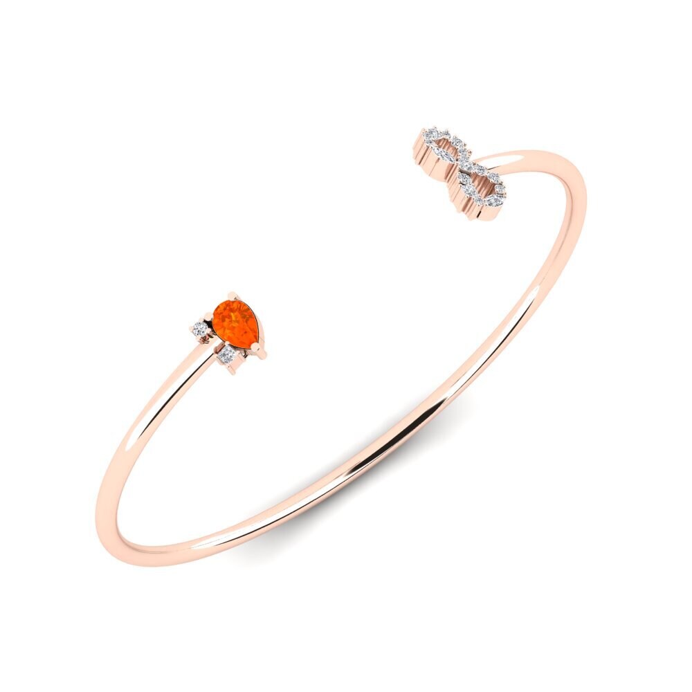 9ct Rose Gold Fire Opal Women's Bracelet Zarici