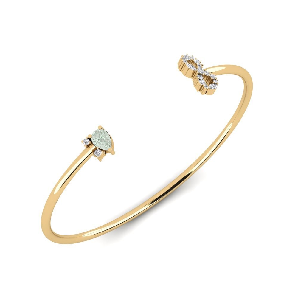 18ct Yellow Gold Green Amethyst Women's Bracelet Zarici