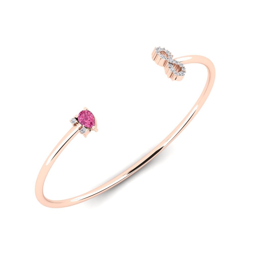 9ct Rose Gold Pink Tourmaline Women's Bracelet Zarici