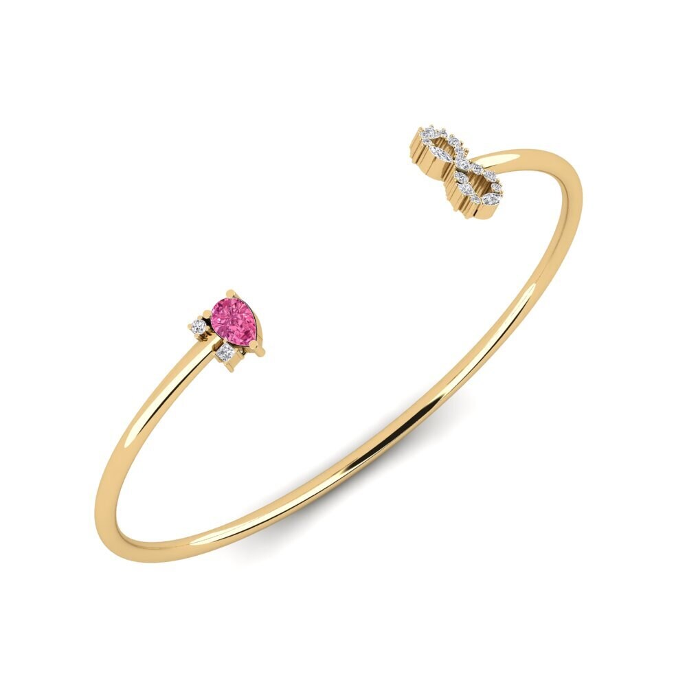 18ct Yellow Gold Pink Tourmaline Women's Bracelet Zarici