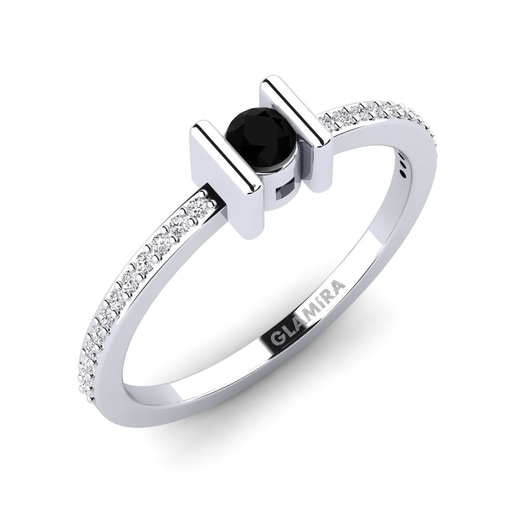 Ring Zarita 585 White Gold & Black Diamond & Diamond