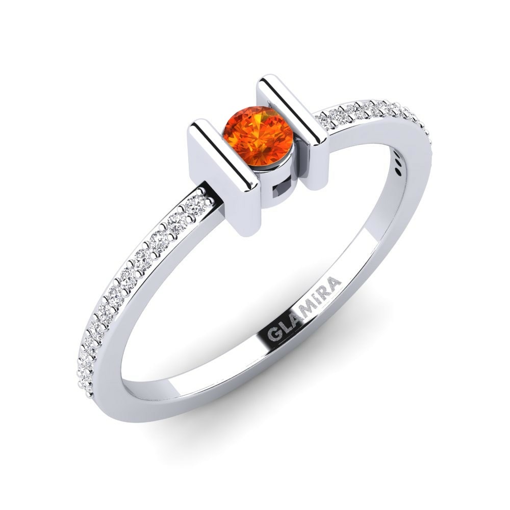 Orange Sapphire Engagement Ring Zarita