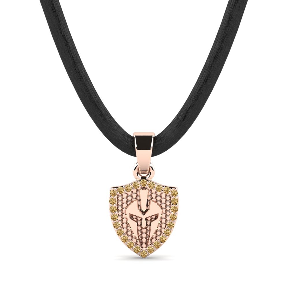 Rotgold 585 Brauner Diamant Herren-Anhänger Zaziet