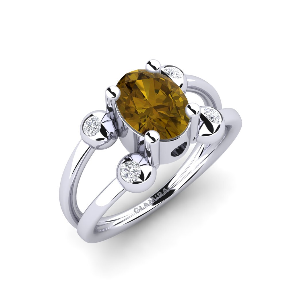 Brown Zircon Engagement Ring Zelda