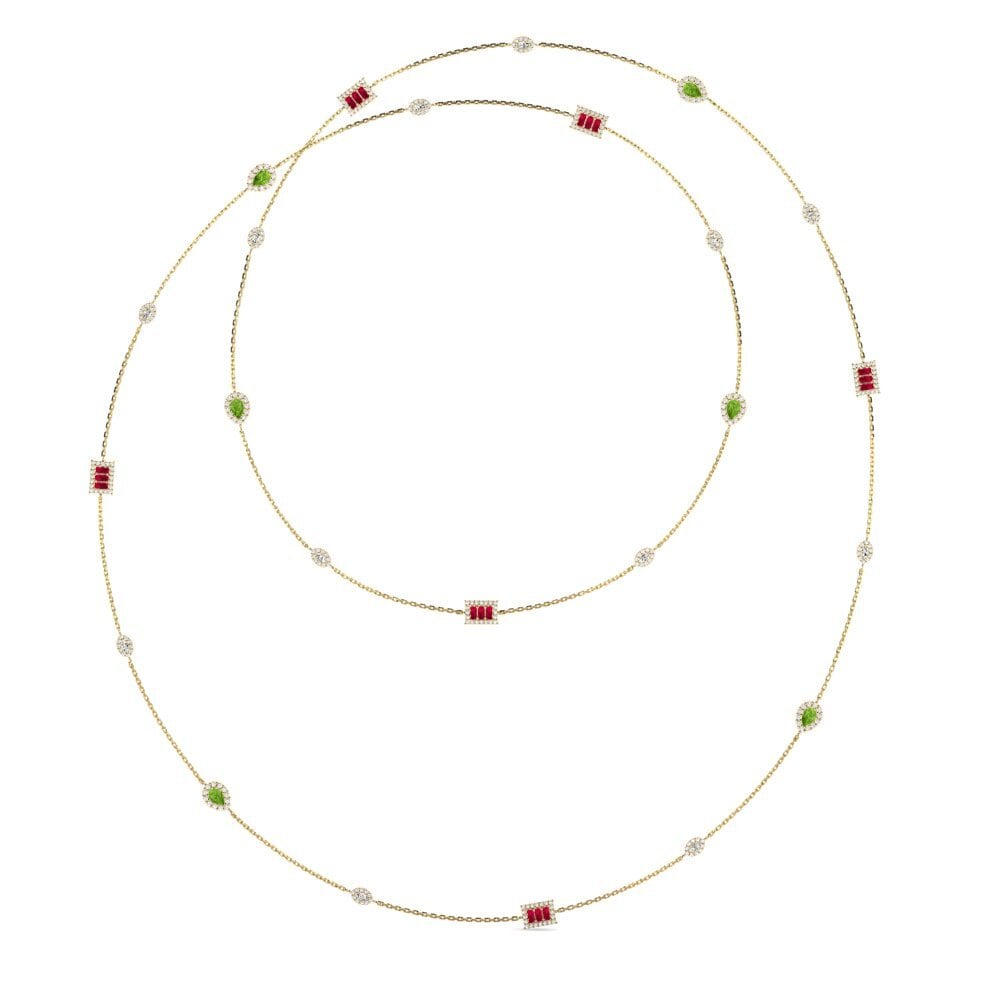 14k Yellow Gold Peridot SYLVIE Necklace Zeleni