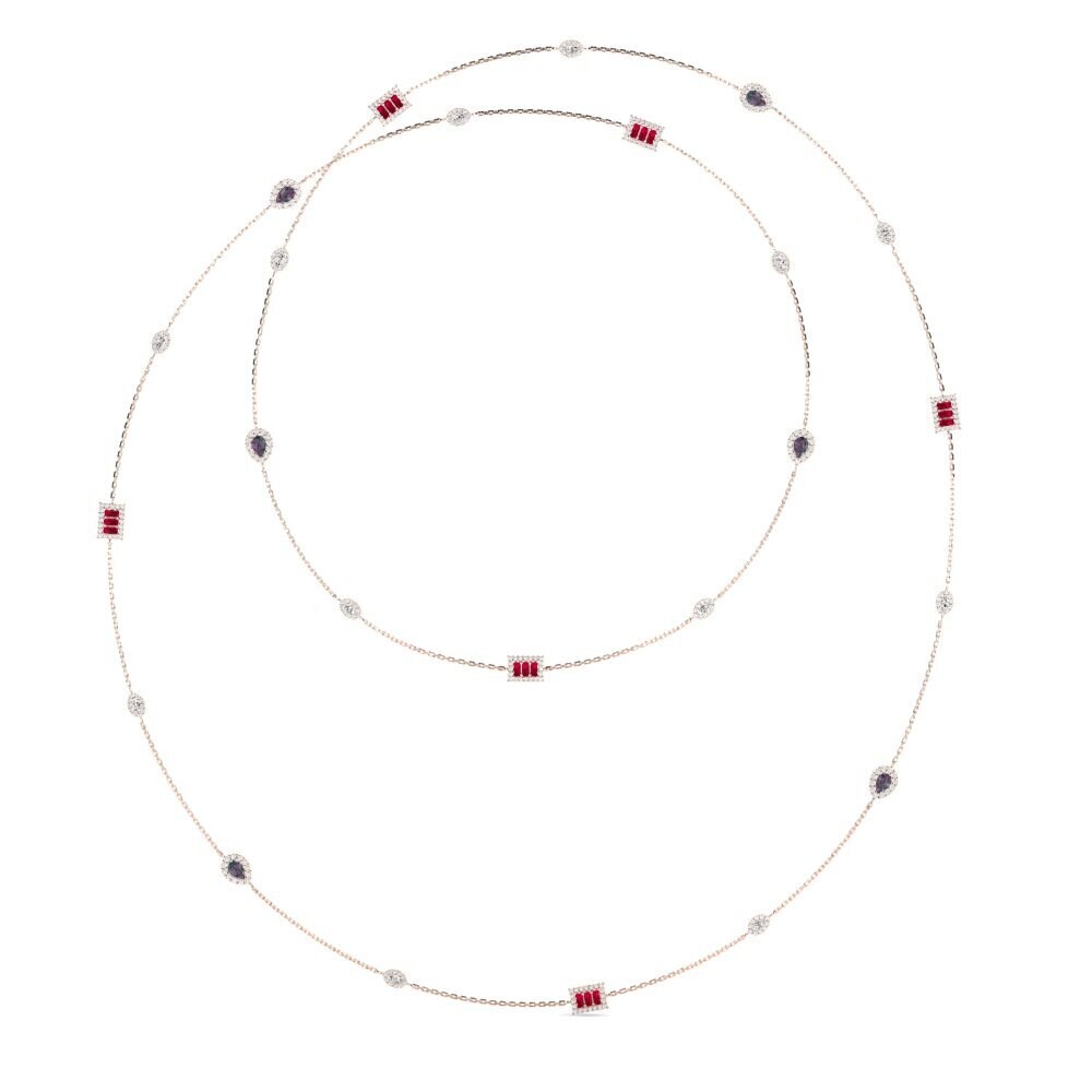 14k Rose Gold Mystic Topaz SYLVIE Necklace Zeleni