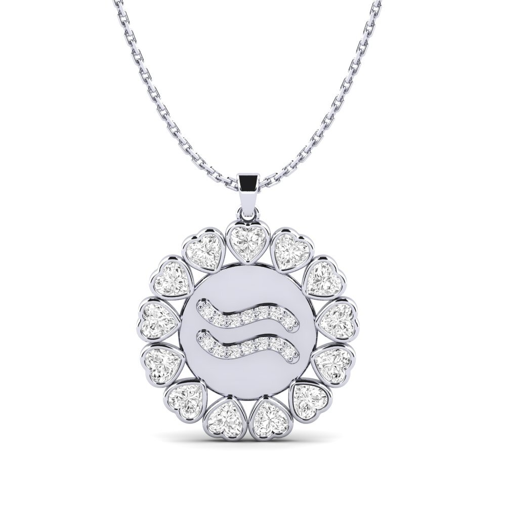 Trái Tim Đá Sapphire Trắng Mặt dây chuyền nữ Zellay - Aquarius