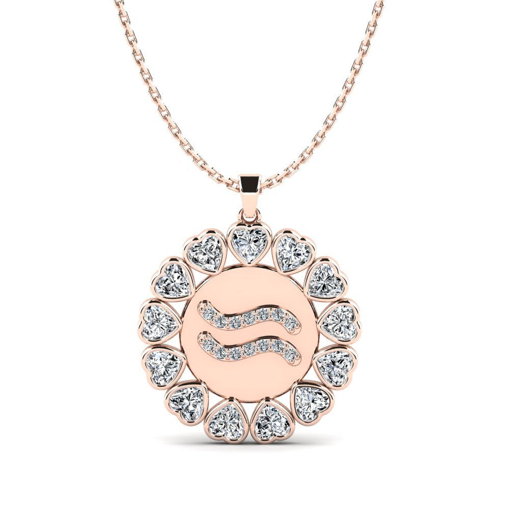 14k Oro Rosa Colgante de Mujer Zellay - Aquarius