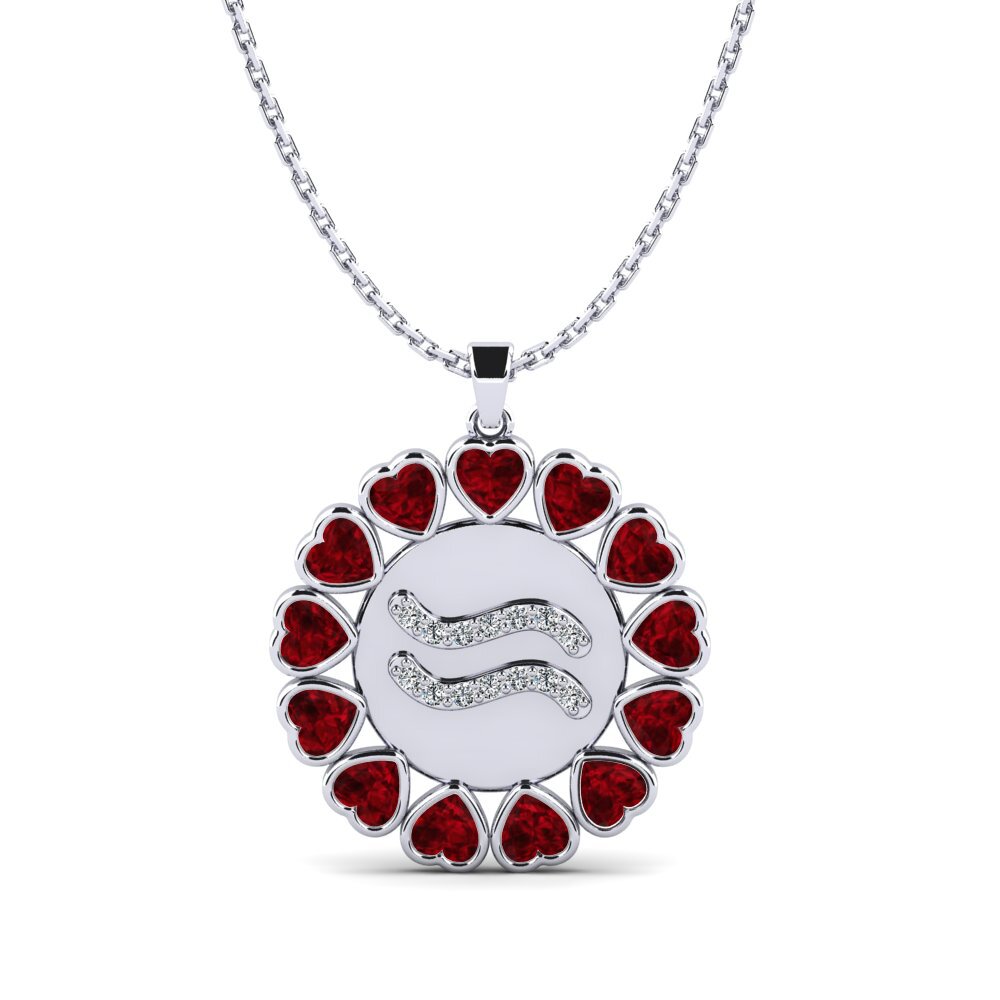 Trái Tim Đá Ruby / Hồng Ngọc Mặt dây chuyền nữ Zellay - Aquarius