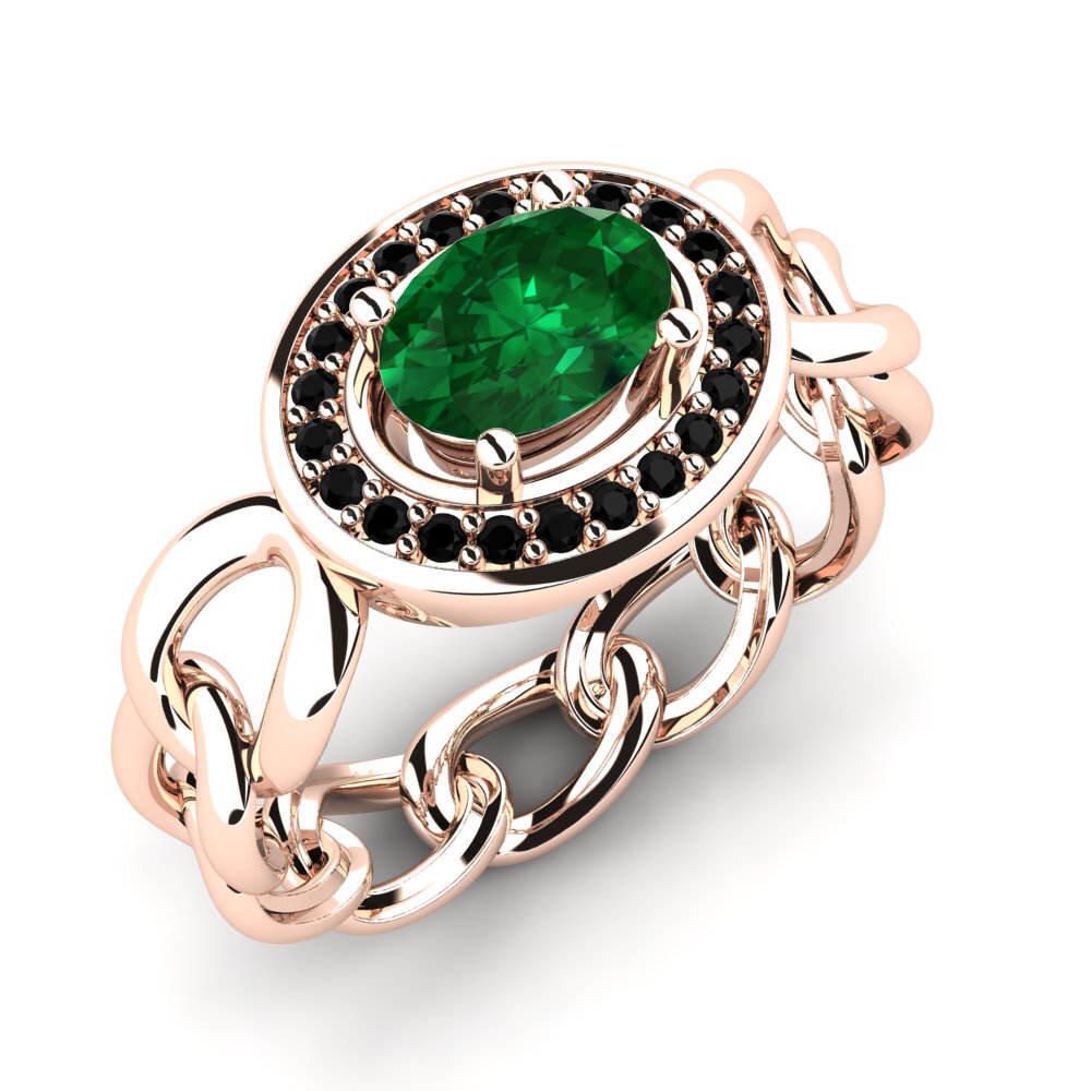 Smaragd (Gemaakt in het laboratorium) Verlovingsring Zennuby