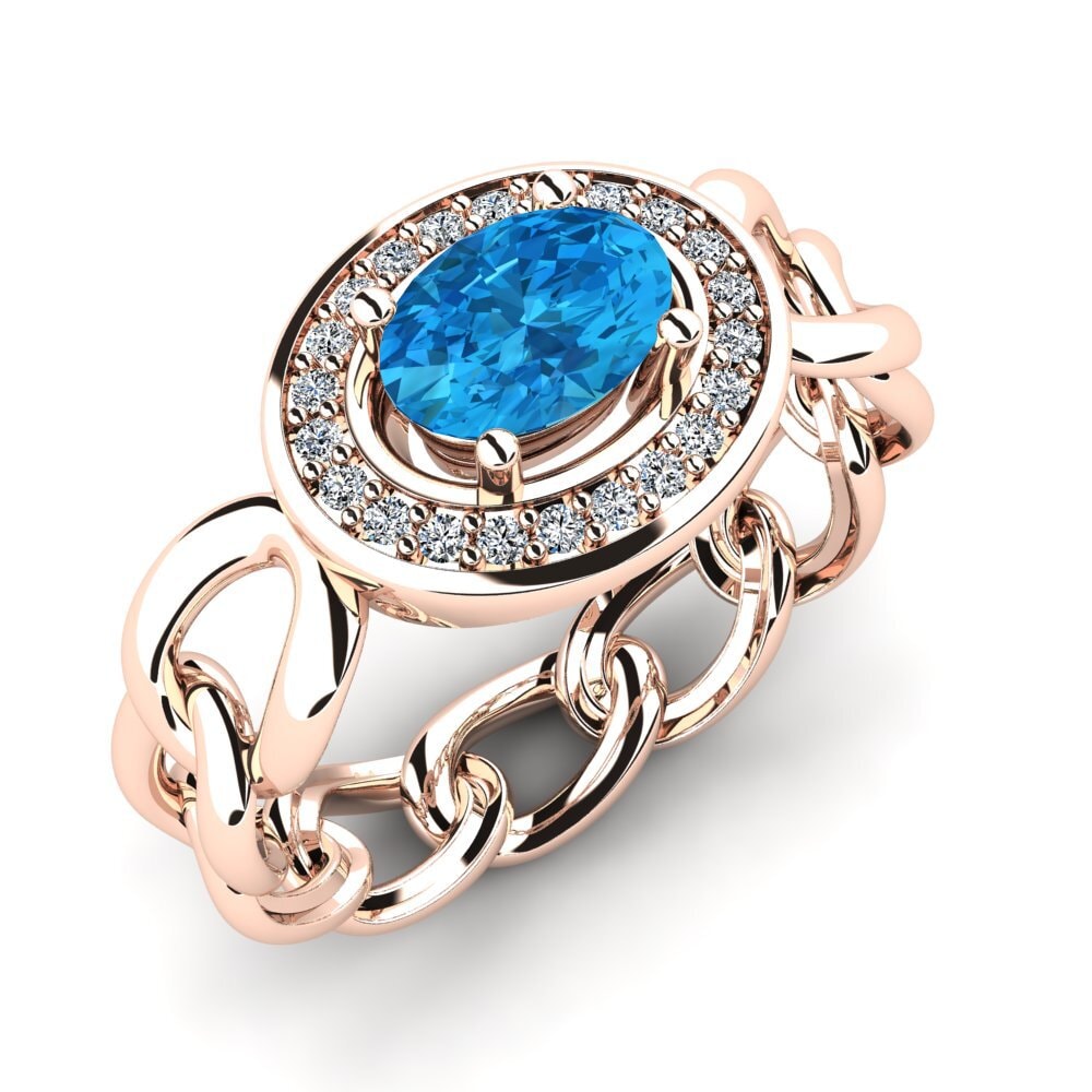 Blue Topaz Engagement Ring Zennuby