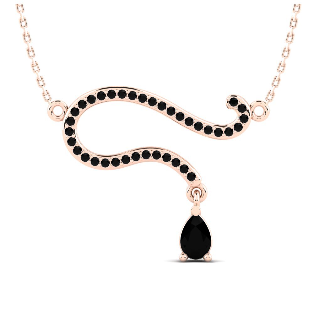 Pear Black Diamond Women's Necklace Zerelda