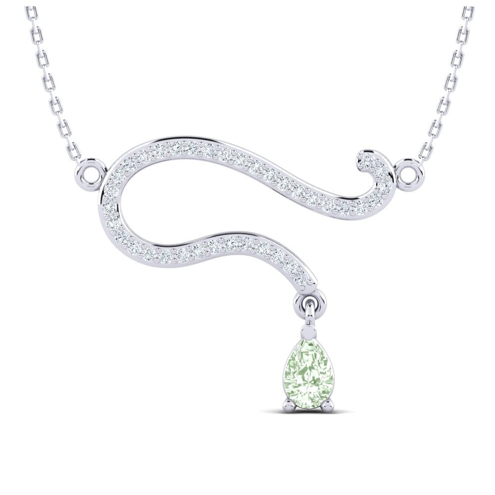 950 Palladium Green Amethyst Women's Necklace Zerelda