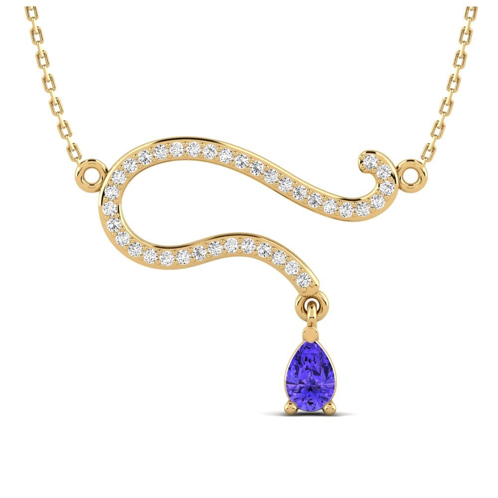 Gelbgold 585 Tansanit Damen halskette Zerelda