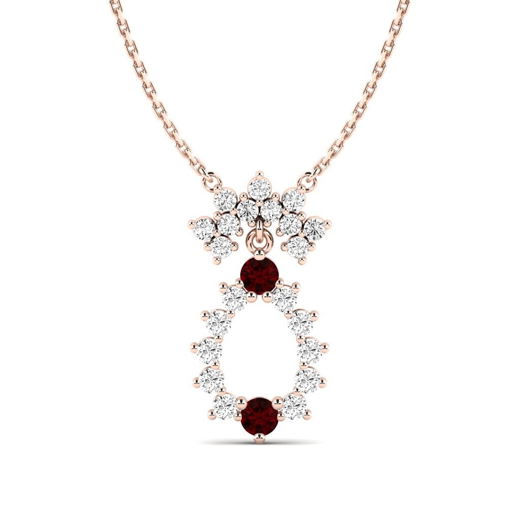 Collier Strass Rouge Et Blanc - Métal Doré Sans Nickel, Fermoir Sécurité