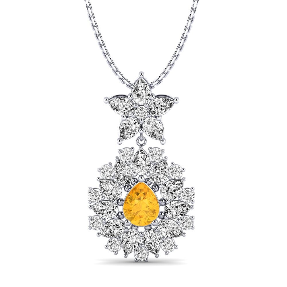 Plata 925 Citrino Colgante de Mujer Zetina