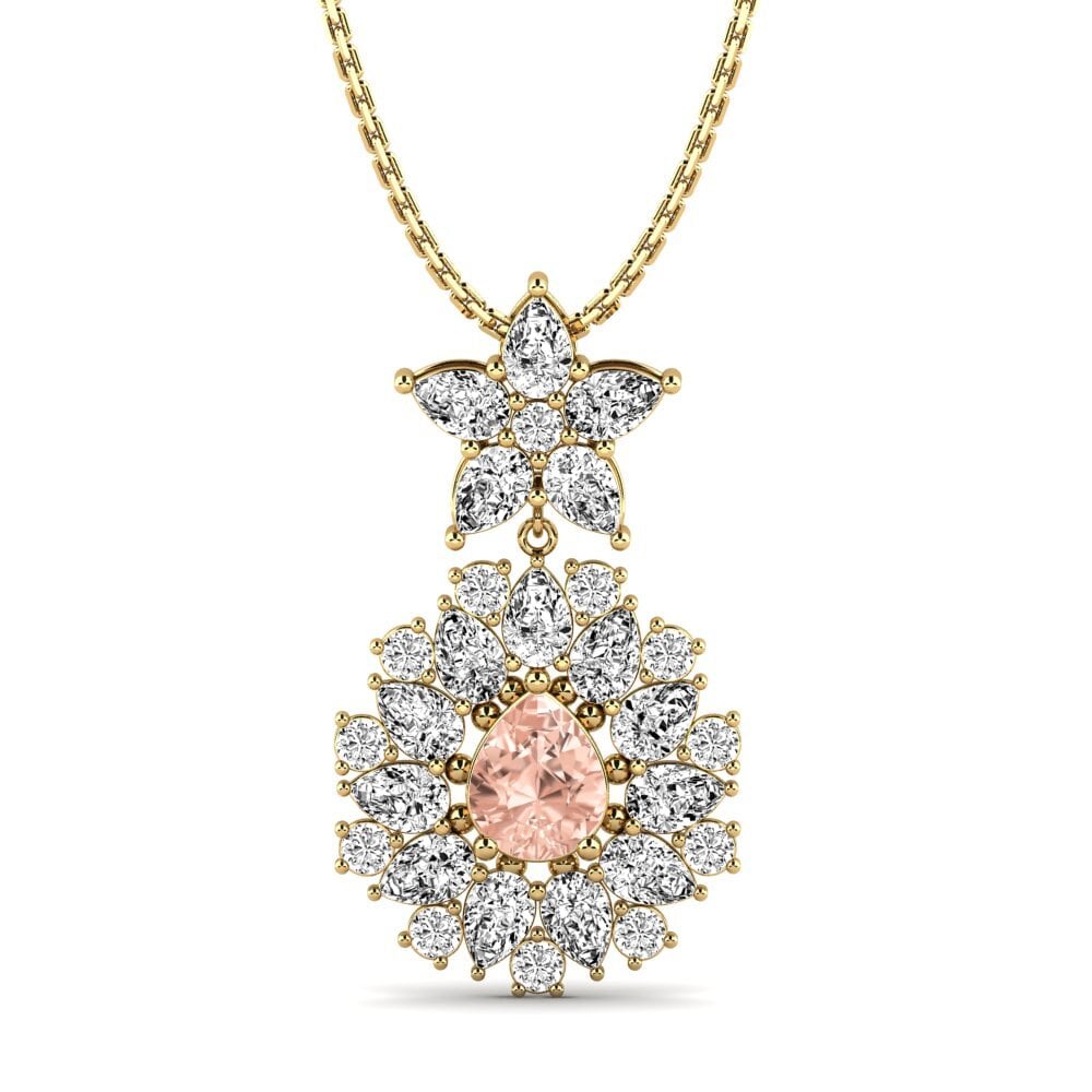 18k Oro Amarillo Morganita Colgante de Mujer Zetina