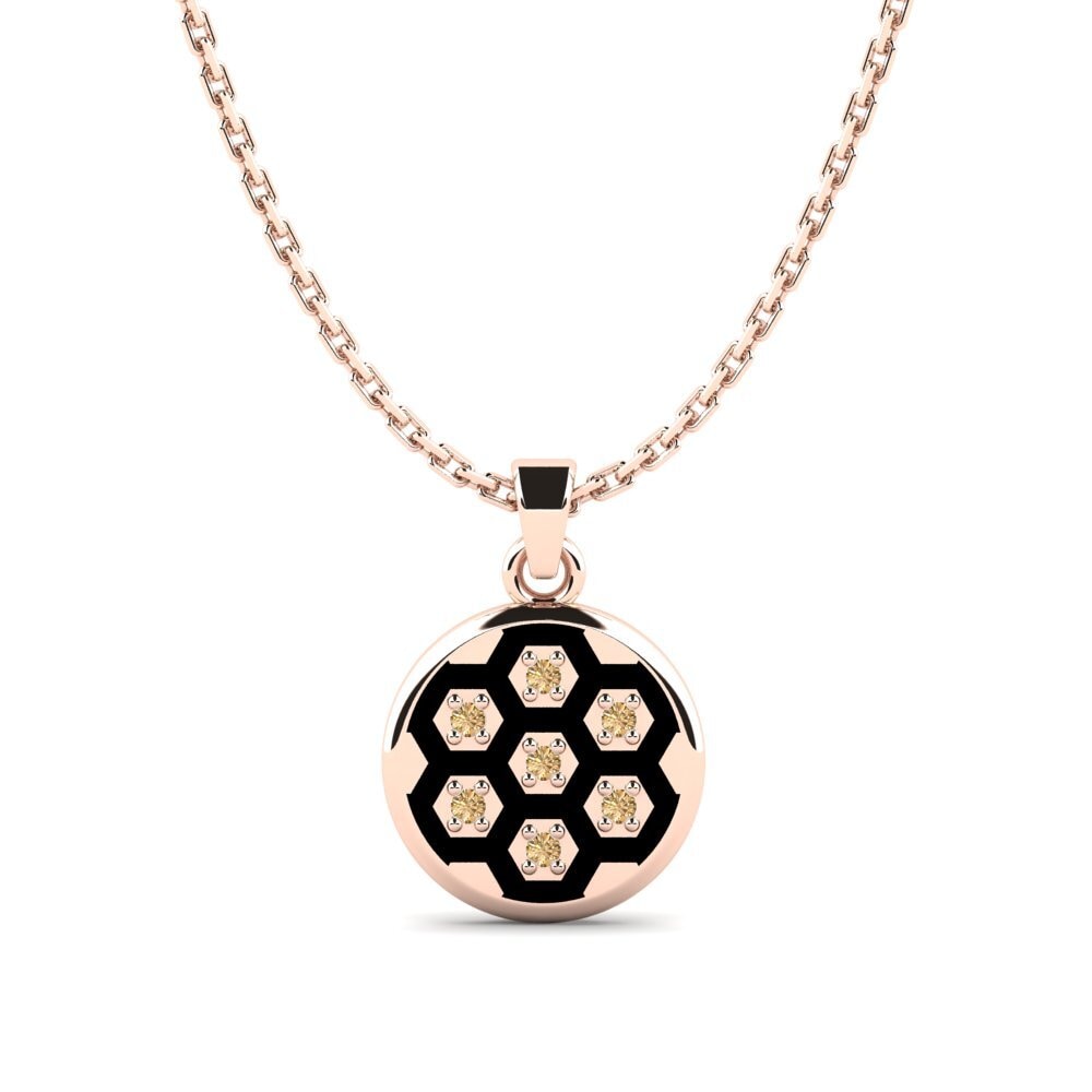 14ct Rose Gold Brown Diamond Kid's Pendant Zev