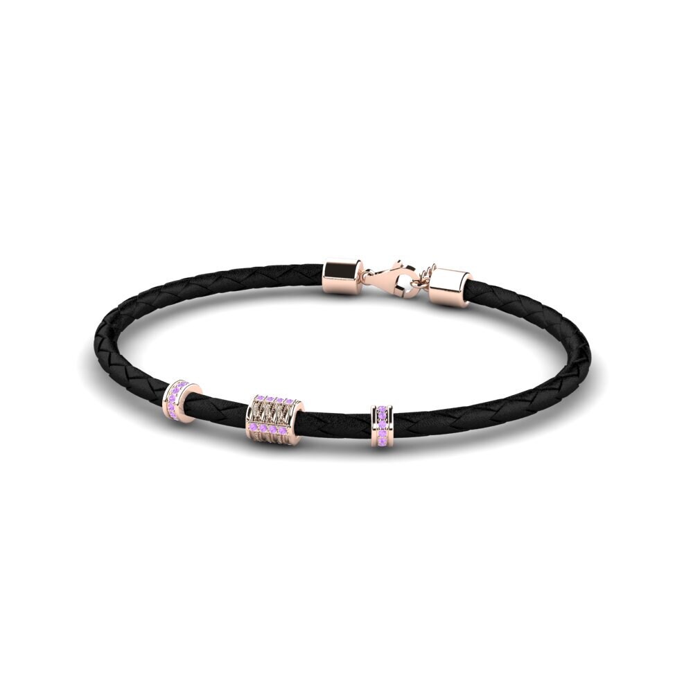 9ct Rose Gold Amethyst Men's Bracelet Zia