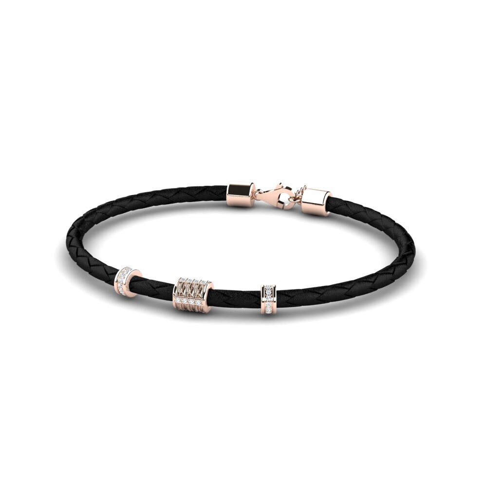 18ct Rose Gold Zirconia Men's Bracelet Zia