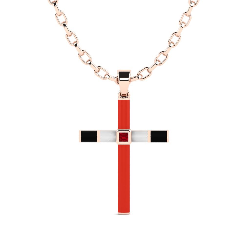 Red Zirconia Men's Pendant Zielony