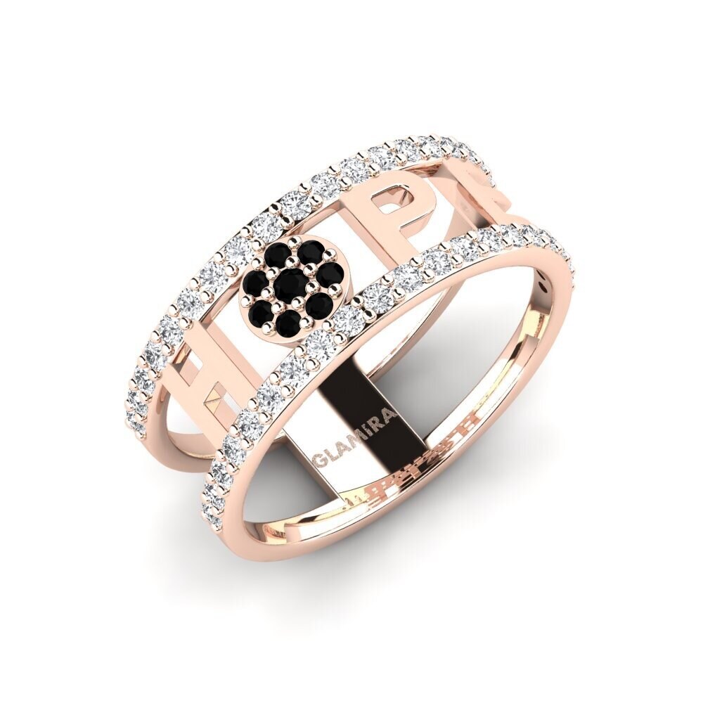 14k Rose Gold Black Sapphire Ring Zigera