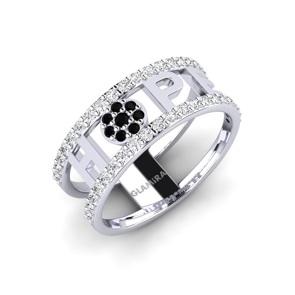 950 Platinum Black Sapphire Ring Zigera