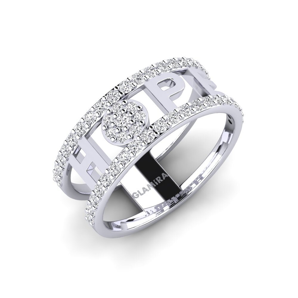 White Silver Diamond Ring Zigera