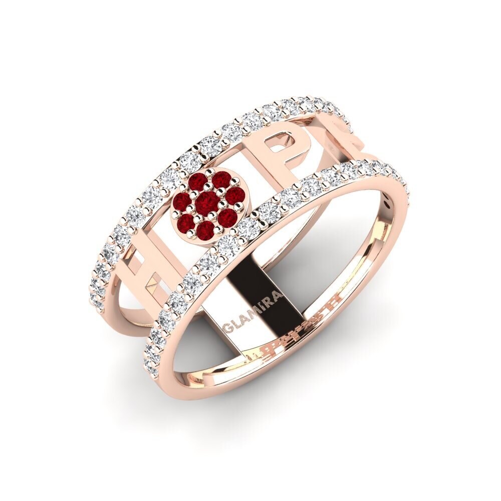 14k Rose Gold Red Zirconia Ring Zigera