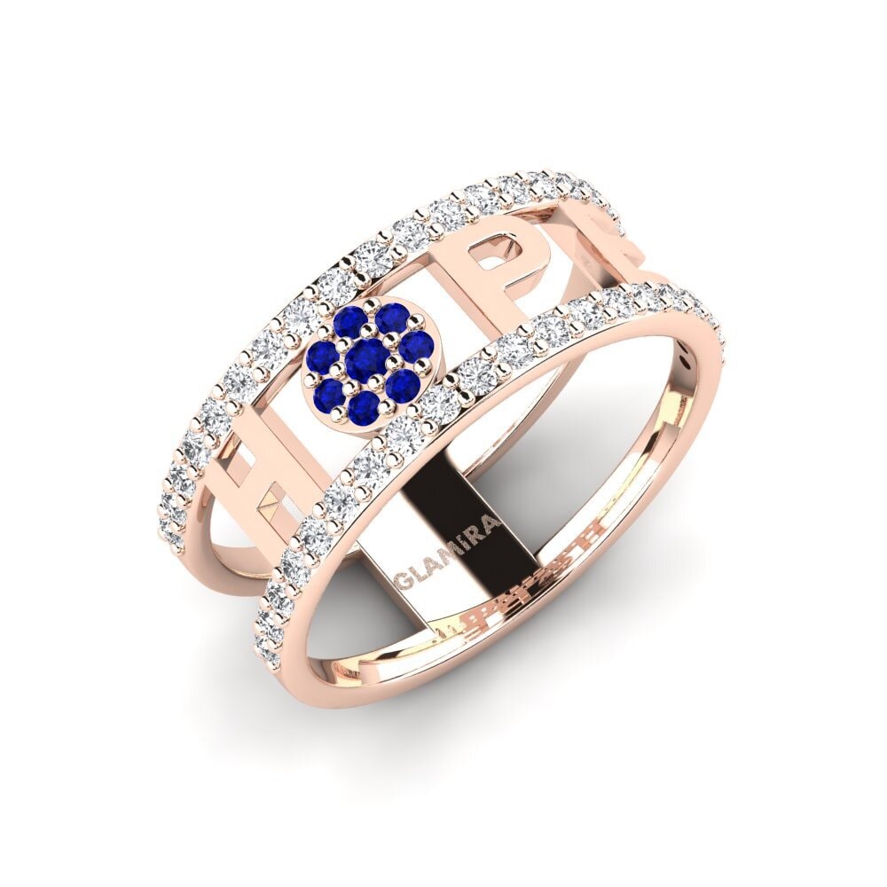 9ct Rose Gold Sapphire Ring Zigera