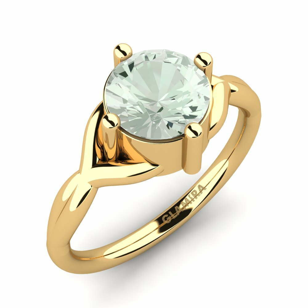 Design Solitaire 綠紫晶 訂婚戒指 Zimena