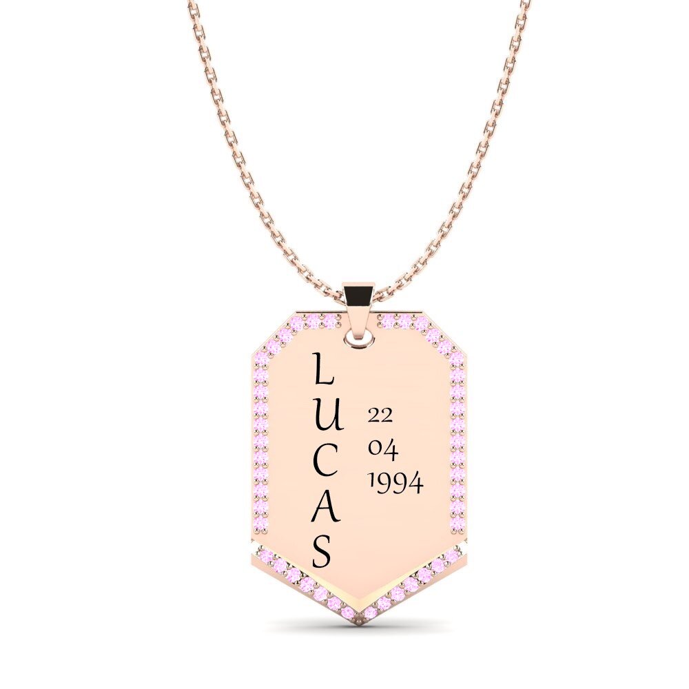 Rotgold 585 Rosa Saphir Damen anhänger Zindeki