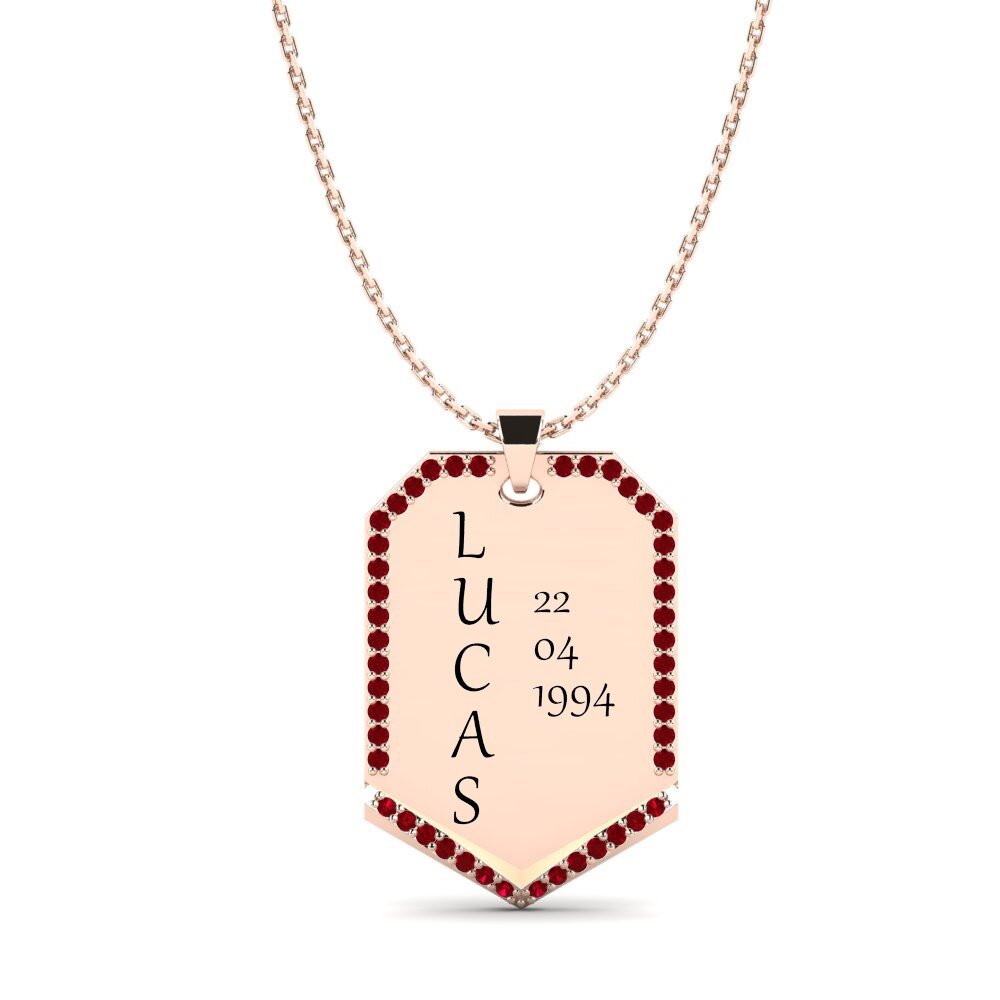 Rotgold 585 Roter Zirkonia Damen anhänger Zindeki