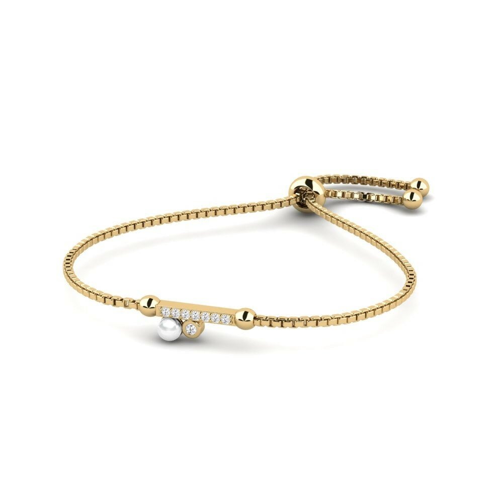 Or Jaune 14k Ronde Moissanite Bracelet pour femme Zmes