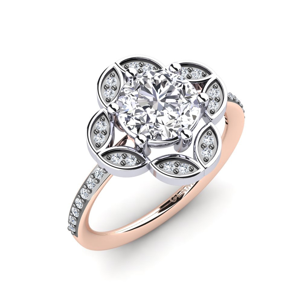 14k Rose & White Gold Engagement Ring Zofia