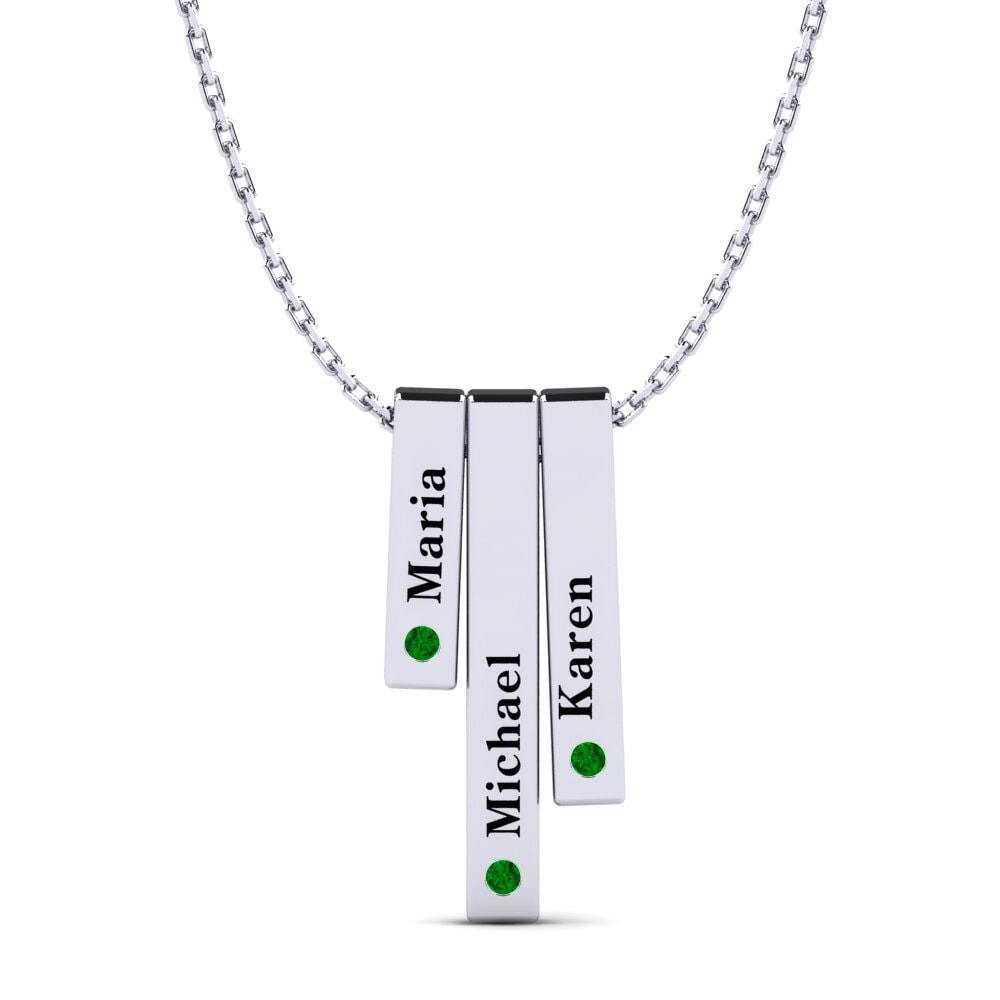 Plata 925 Circonita Verde Collar de Mujer Zoila