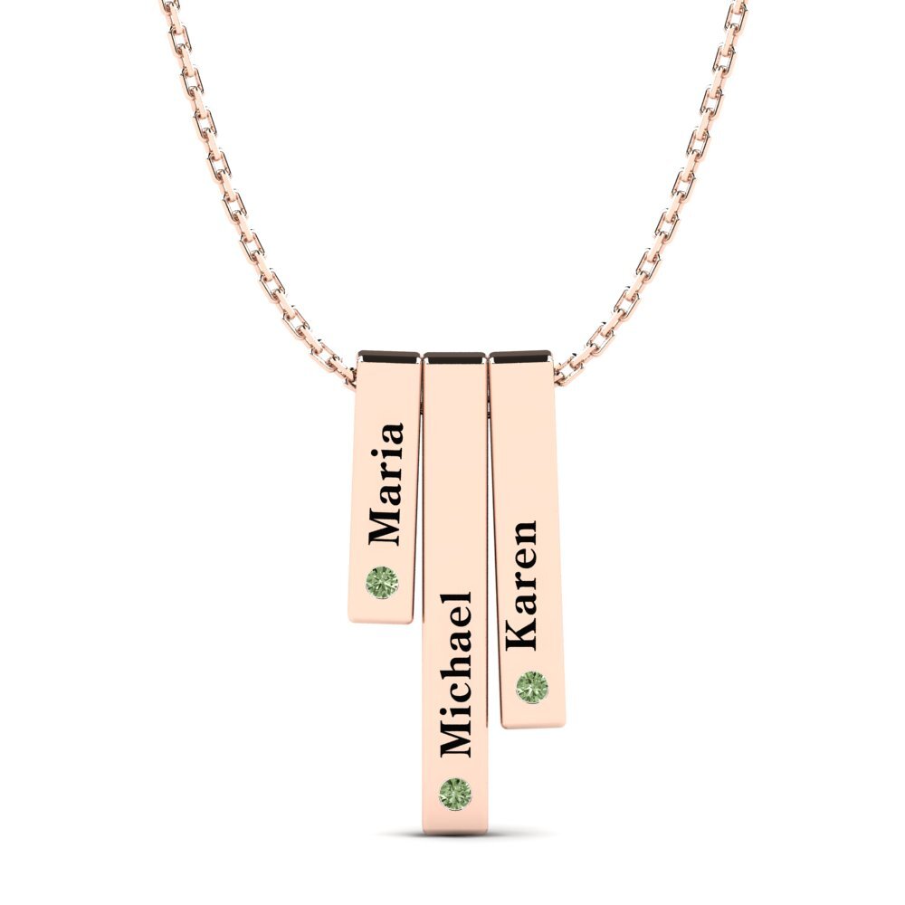 Rotgold 585 Grüner Diamant Damen halskette Zoila
