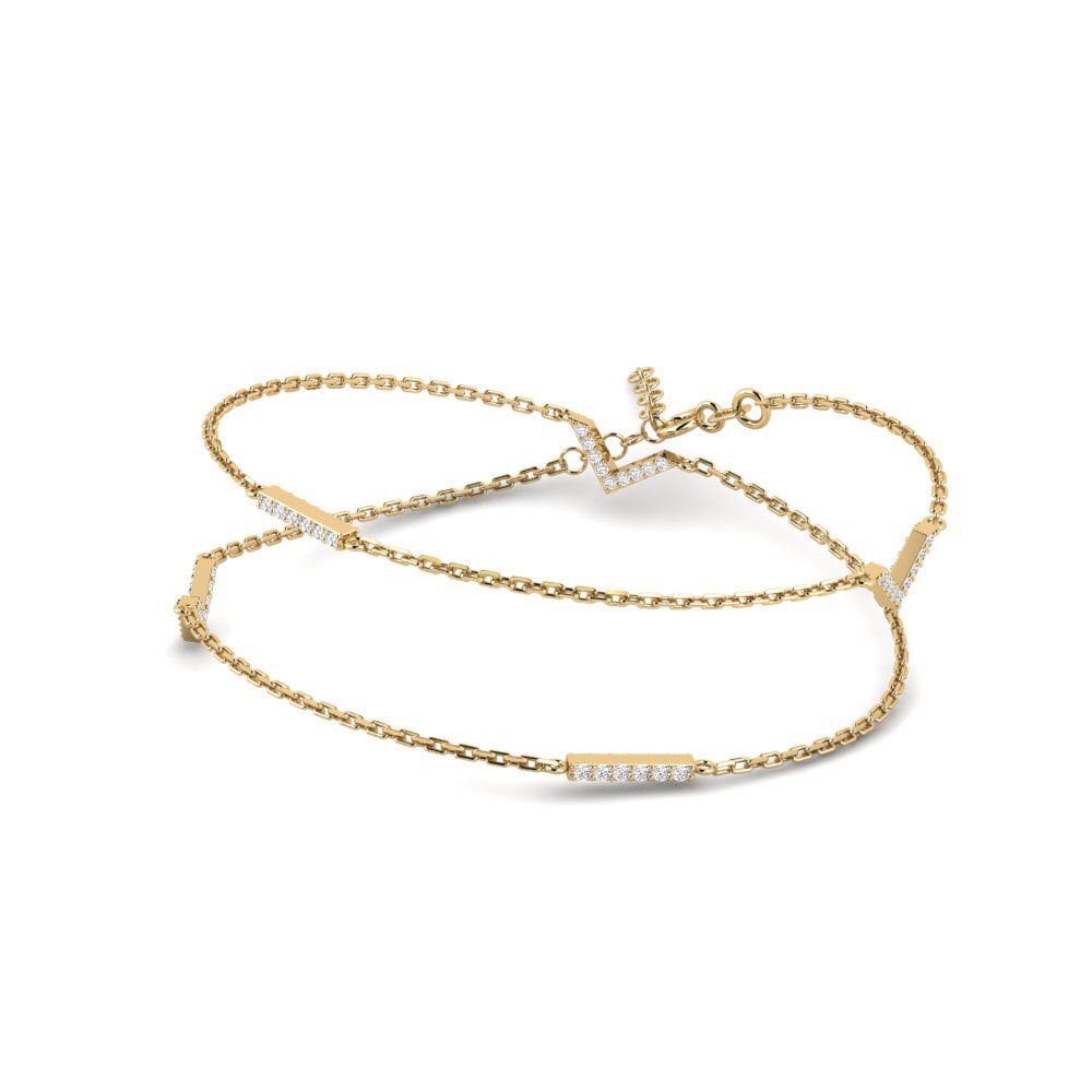 Or Jaune 14k Ronde Moissanite Collier pour femme Zokkor