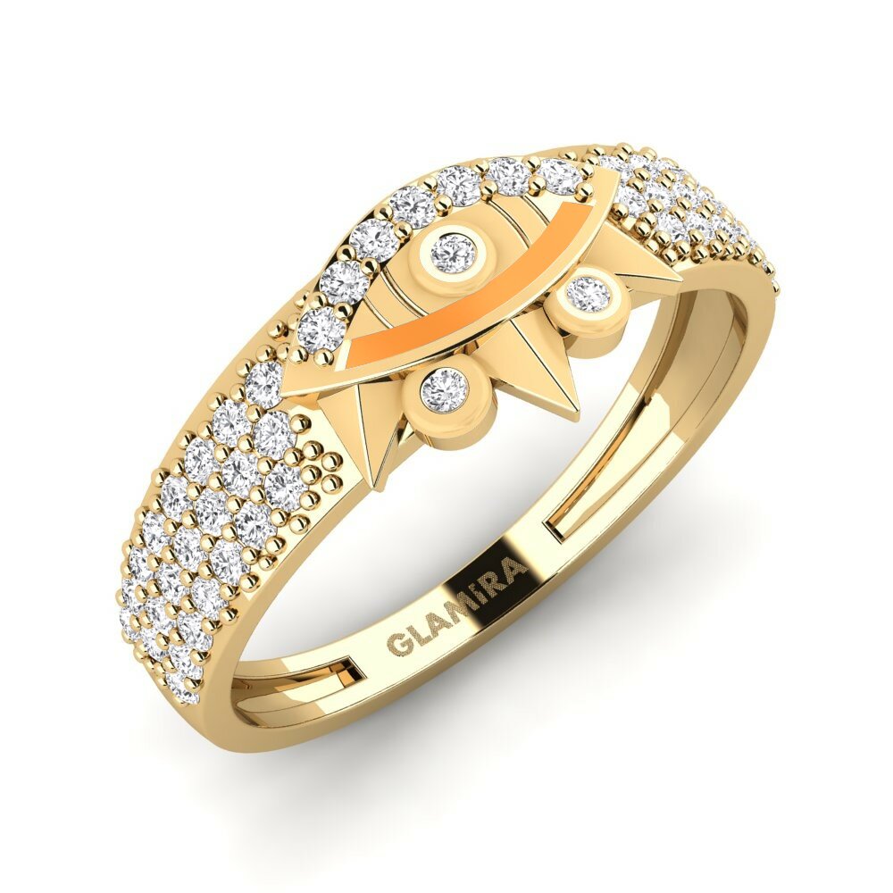 14k Oro Amarillo Anillo Zokongola