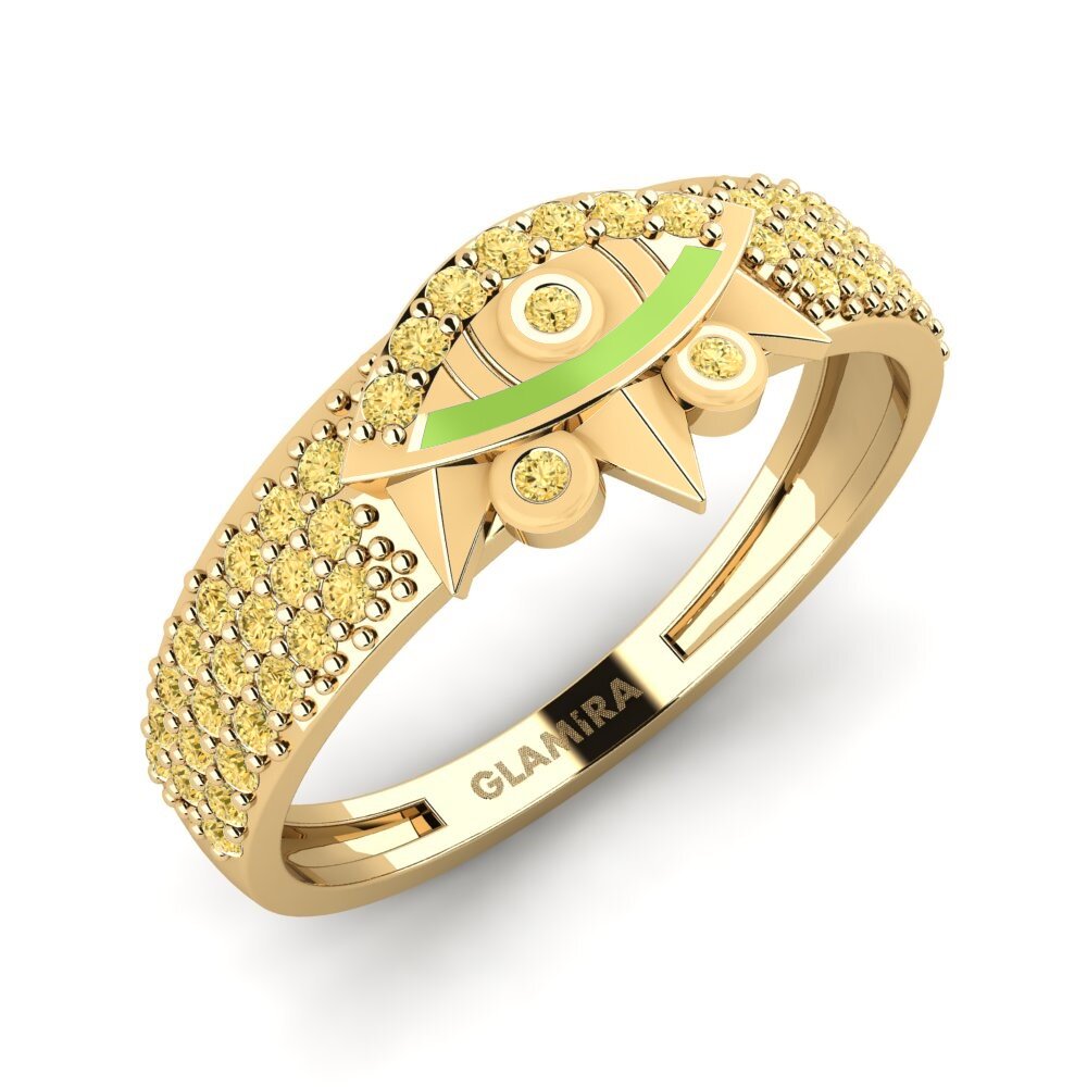 Diamante Amarillo Anillo Zokongola