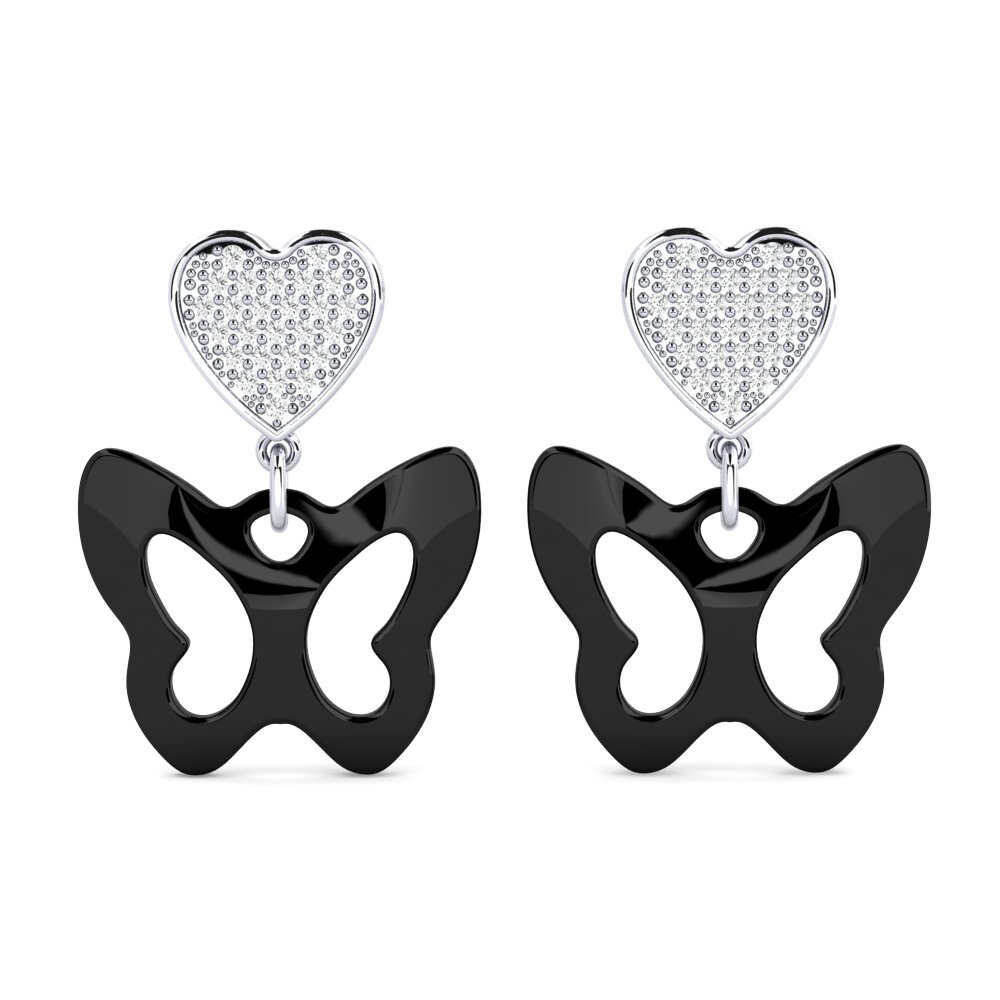 925 Prata de lei diamante-safira Brincos Feminino Zoller