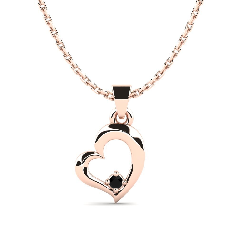 14ct Rose Gold Black Sapphire Women's Pendant Zoya